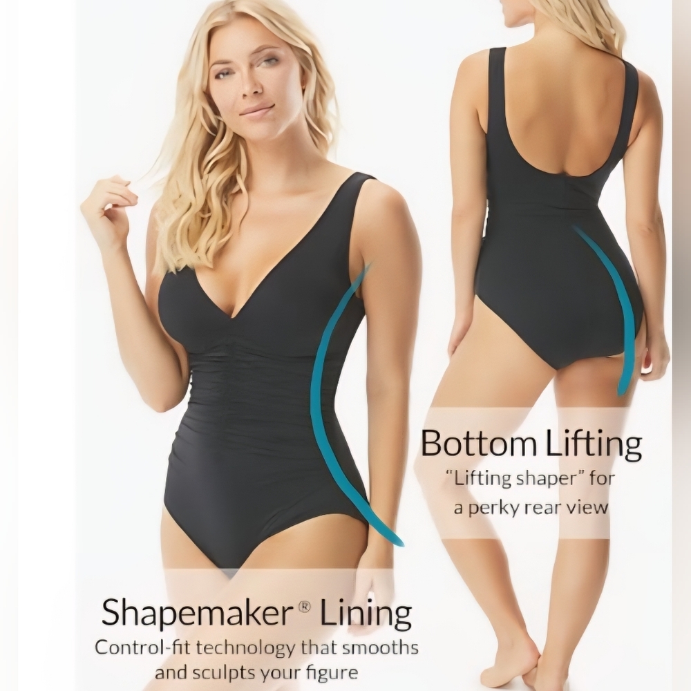 ( COCO REEF ) Bra Sized Allover Slimming One-Piece Swimsuit, 34DD (M - L) - Picture 12 of 16